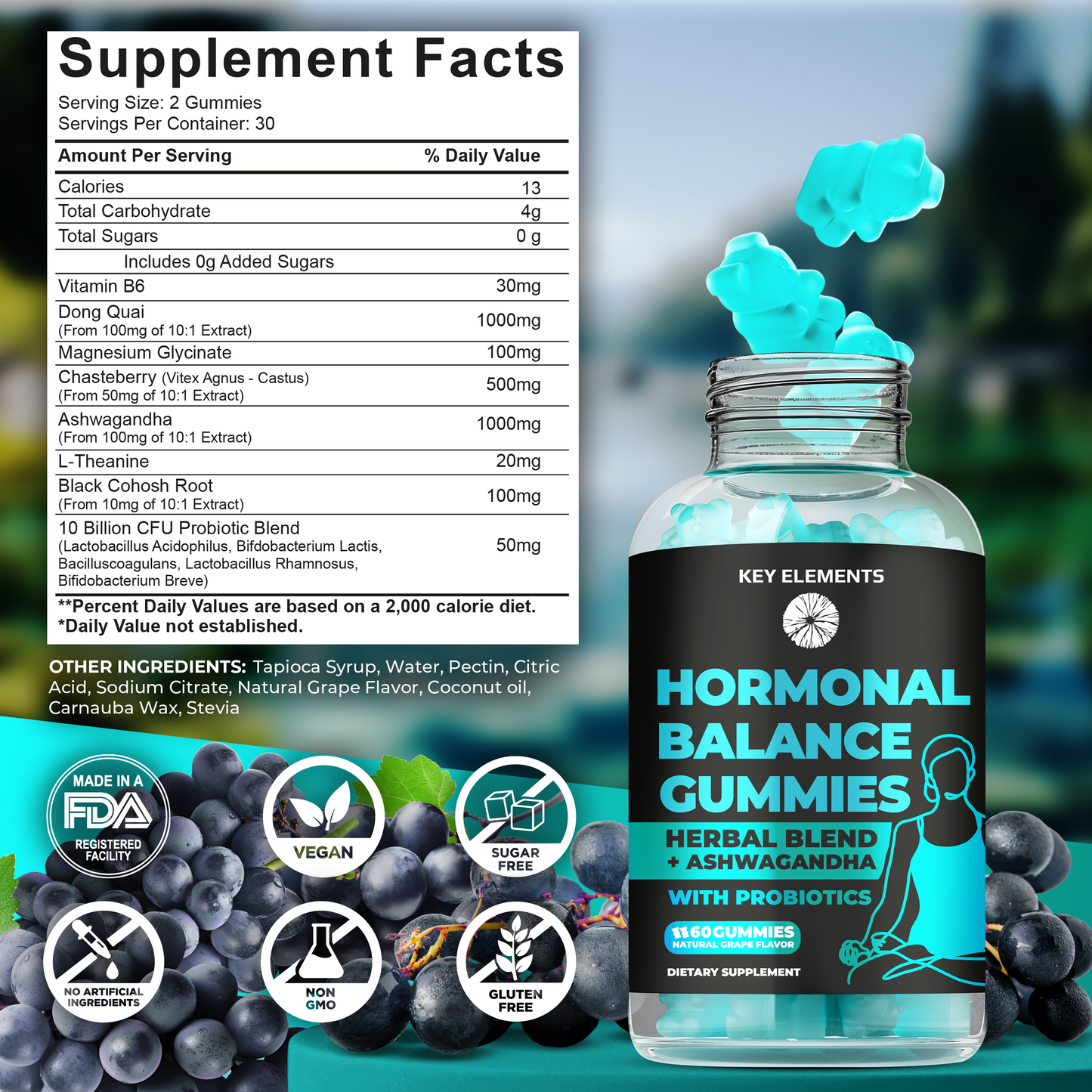 PMS Relief Gummies with Probiotics & Calming Adaptogens
