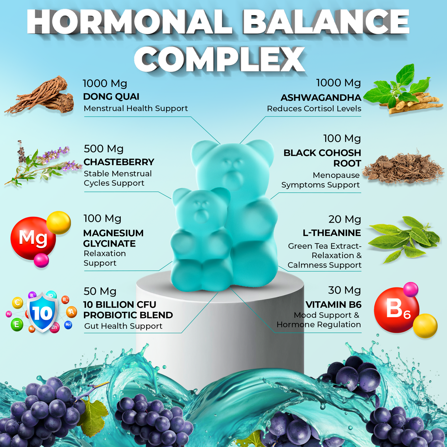 PMS Relief Gummies with Probiotics & Calming Adaptogens