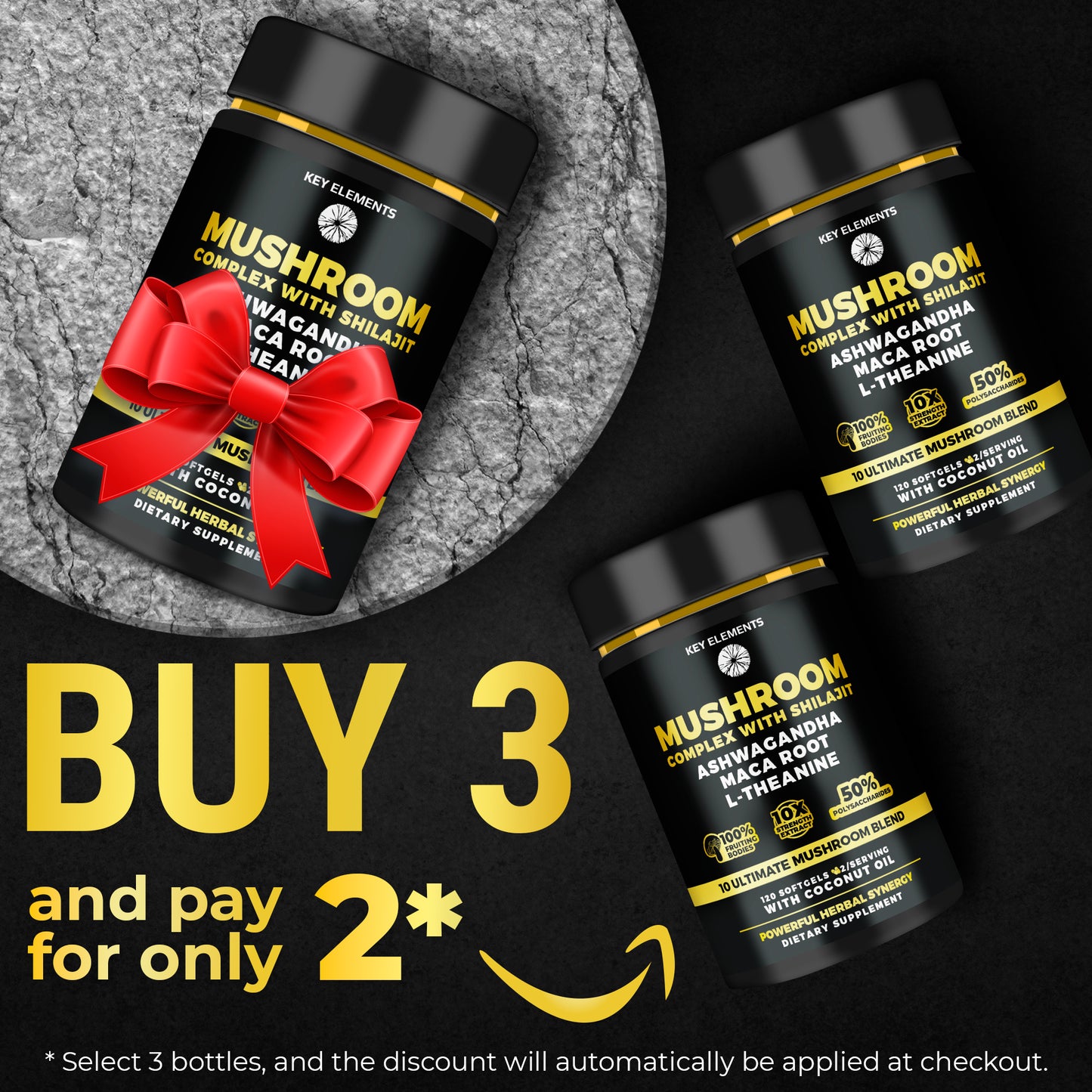 Organic Mushroom Complex with Shilajit & Coconut Oil Enhanced with Ashwagandha, L-Theanine & Maca Root - Mushroom Nootropic for Memory, Focus & Immune