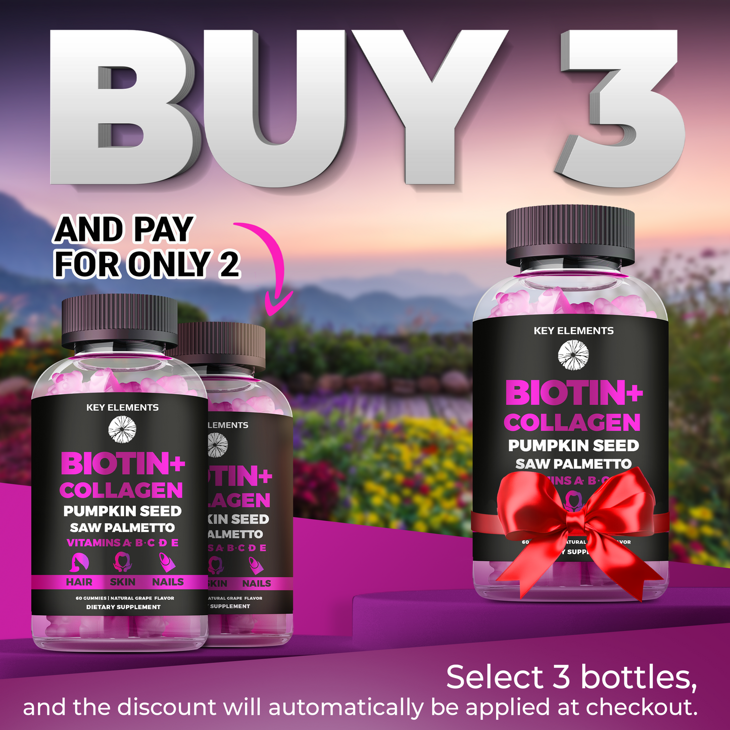 Beauty Complex Biotin Collagen Gummies for Hair, Skin & Nails
