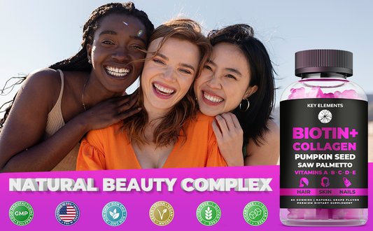 Natural Beauty Complex: Discover the Benefits of Biotin Gummies with Collagen, Saw Palmetto, Pumpkin Seed Oil, and Essential Vitamins