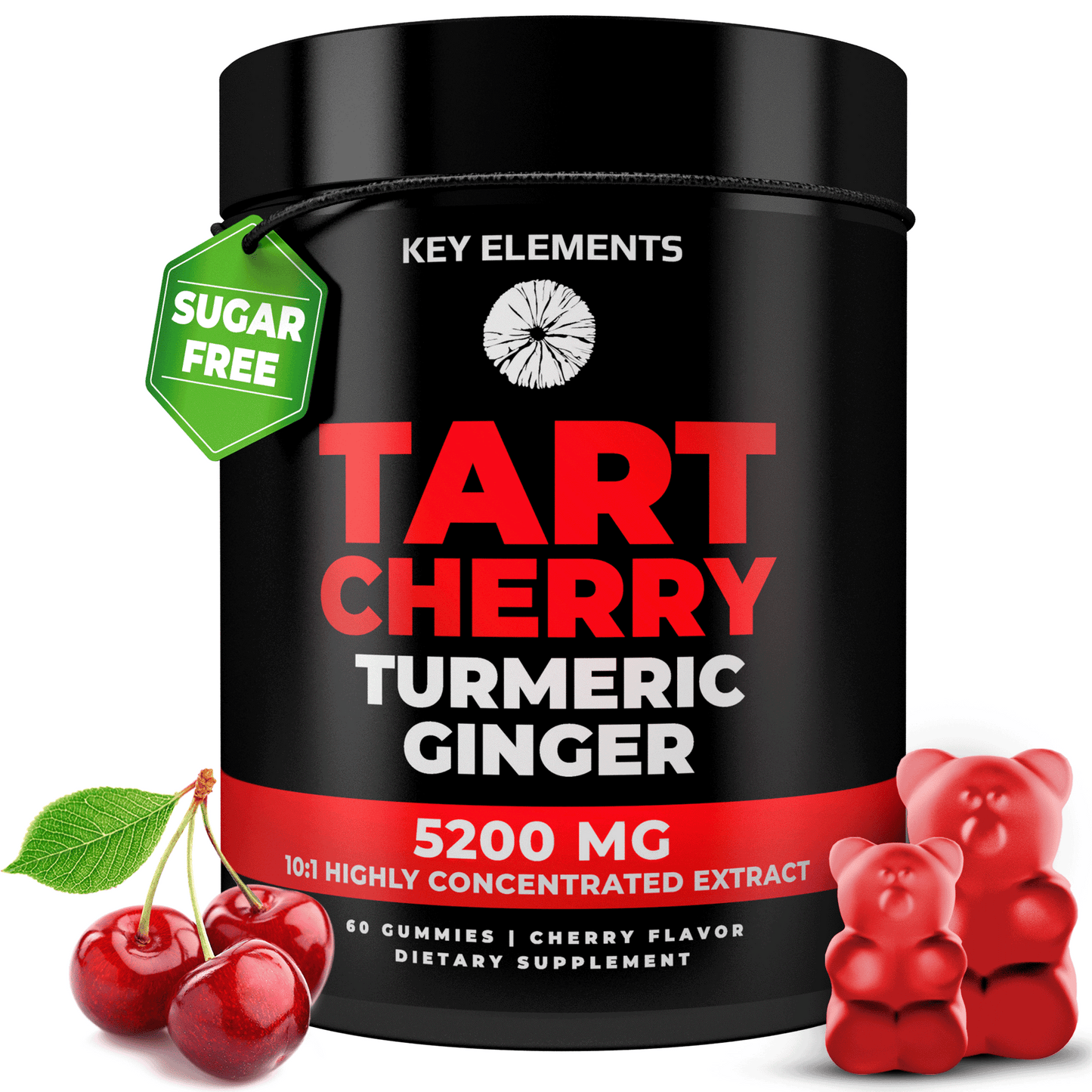 Natural Tart Cherry Gummies Extract with Turmeric & Ginger for Uric Acid Cleanse, Joint Support & Muscle Recovery