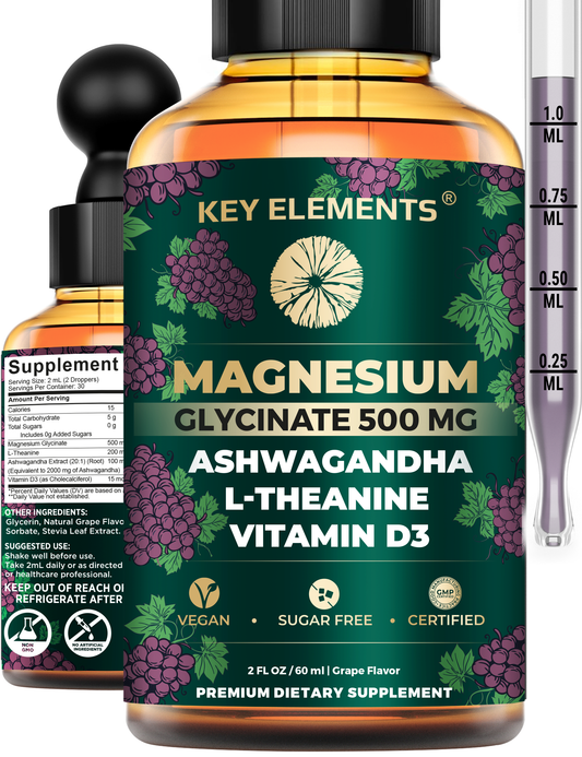 Magnesium Complex with Ashwagandha, L-Theanine, Vitamin D3 for Relax, Sleep & Muscle Support