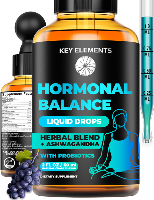 Liquid Hormone Balance Supplements for Women & PMS Relief - Menopause Support PMS Vitamins Menstrual Cramp Relief