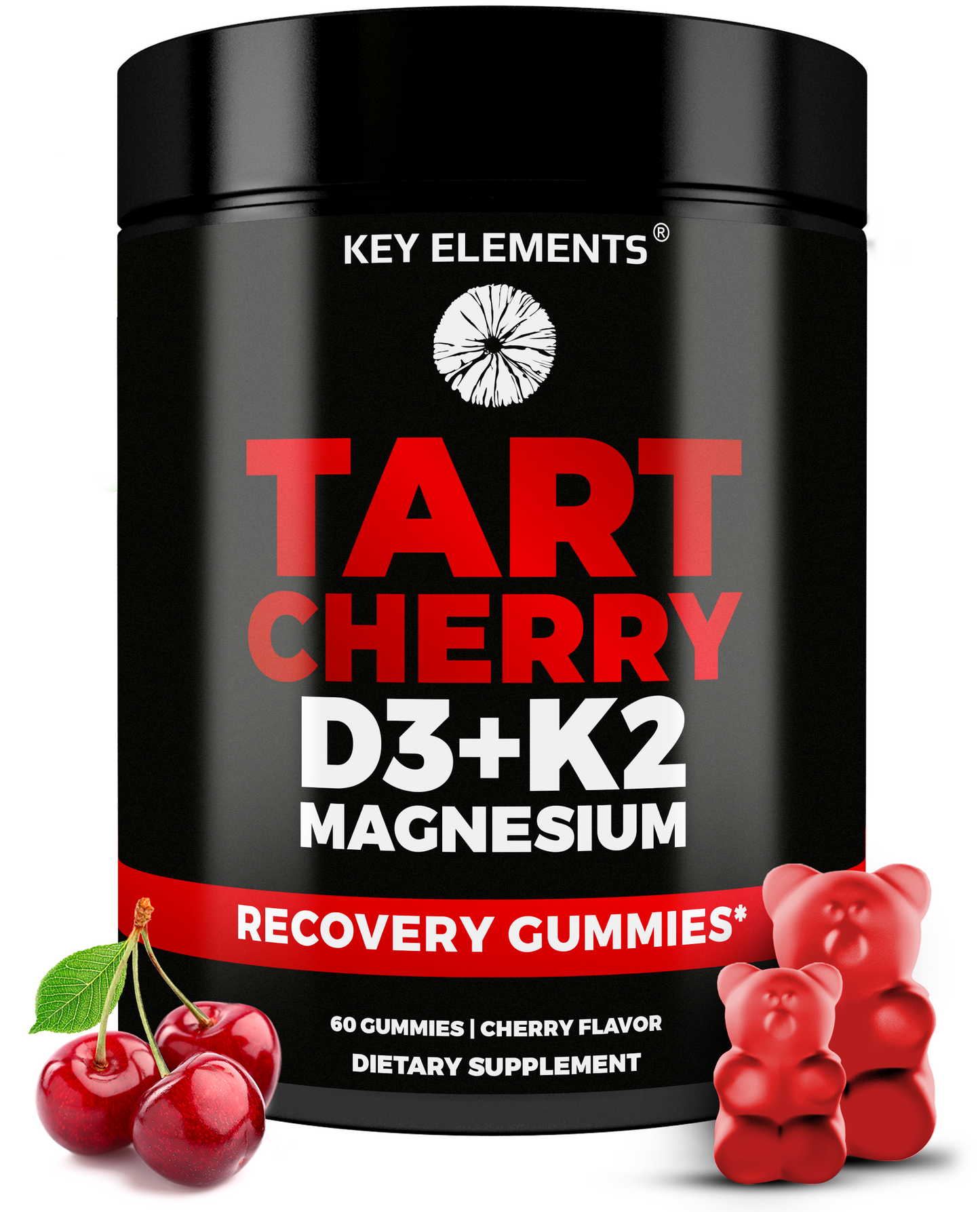Recovery Tart Cherry Gummies with Vitamin D3 K2 5000 IU & Magnesium