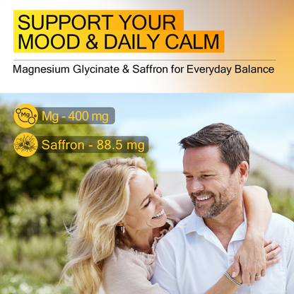 Sunny Day Vitamin D3 K2 10,000 IU with Magnesium Glycinate 400mg & Saffron 88.5mg - Mood, Immune, Bone Health