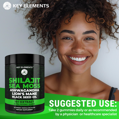 Himalayan Shilajit Gummies with Sea Moss for Immune, Energy & Brain Support