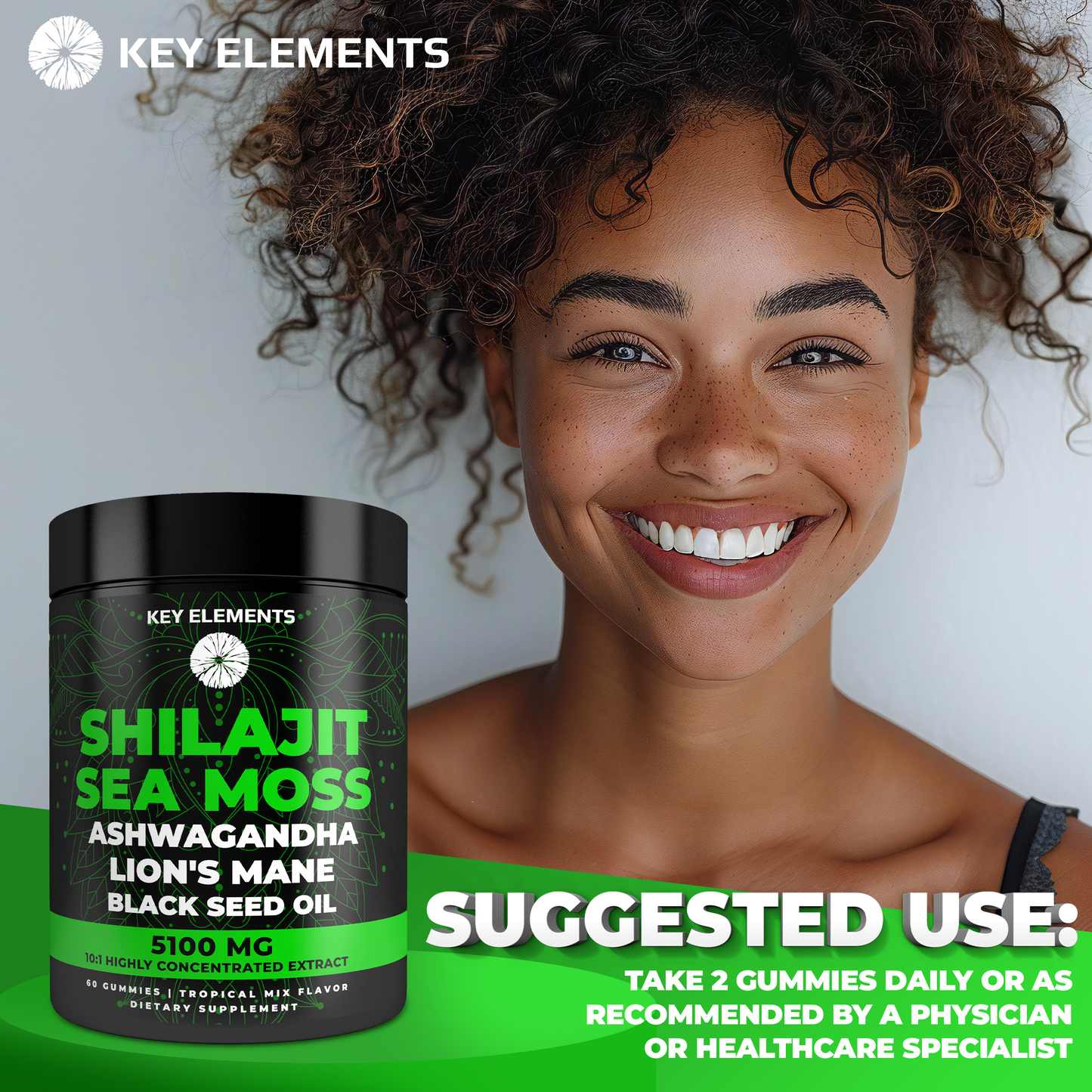 Organic Shilajit Gummies with Sea Moss Gummies - Pure Himalayan Shilajit and Ashwagandha with Sea Moss and Shilajit, Lion’s Mane Extract and Black Seed Oil