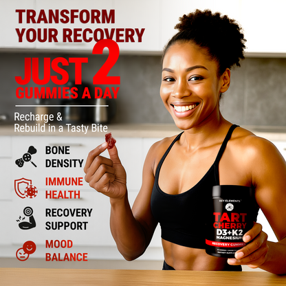 Recovery Tart Cherry Gummies with Vitamin D3 K2 5000 IU & Magnesium