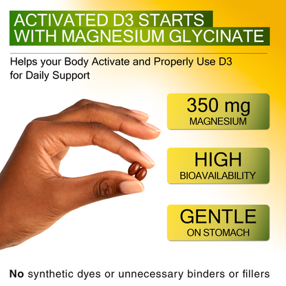 Sunny Defense D3 K2 Vitamin 10,000 IU with Magnesium Glycinate 350mg, Zinc and Moringa