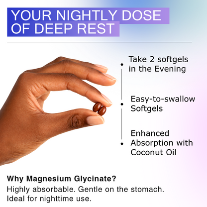 Night Reset Magnesium Glycinate Complex with Vitamin D3 5000 IU & K2 MK-7 200mcg for Sleep, Relax & Bone Health