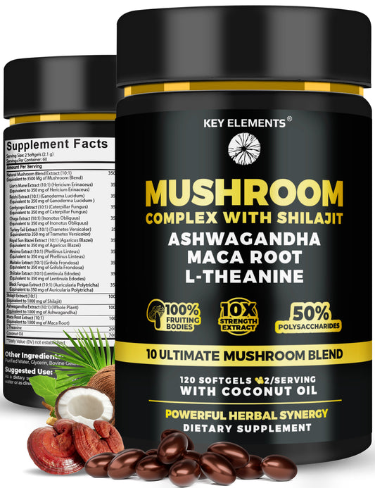 Mushroom Nootropic Complex with Coconut Oil for Immune, Memory & Focus