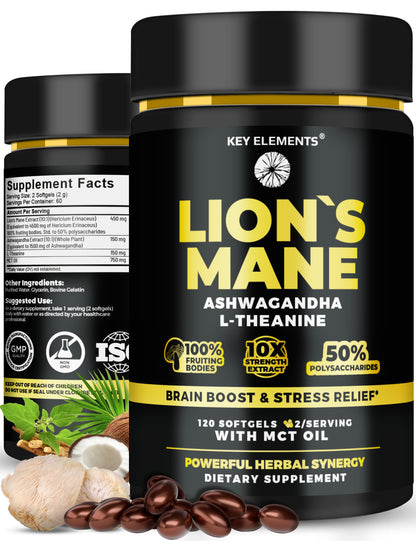 Lion’s Mane Extract with MCT Oil for Brain Support & Relaxed Focus