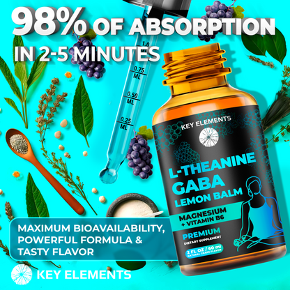 Calming GABA L Theanine Drops with Lemon Balm, Magnesium and Vitamin B6