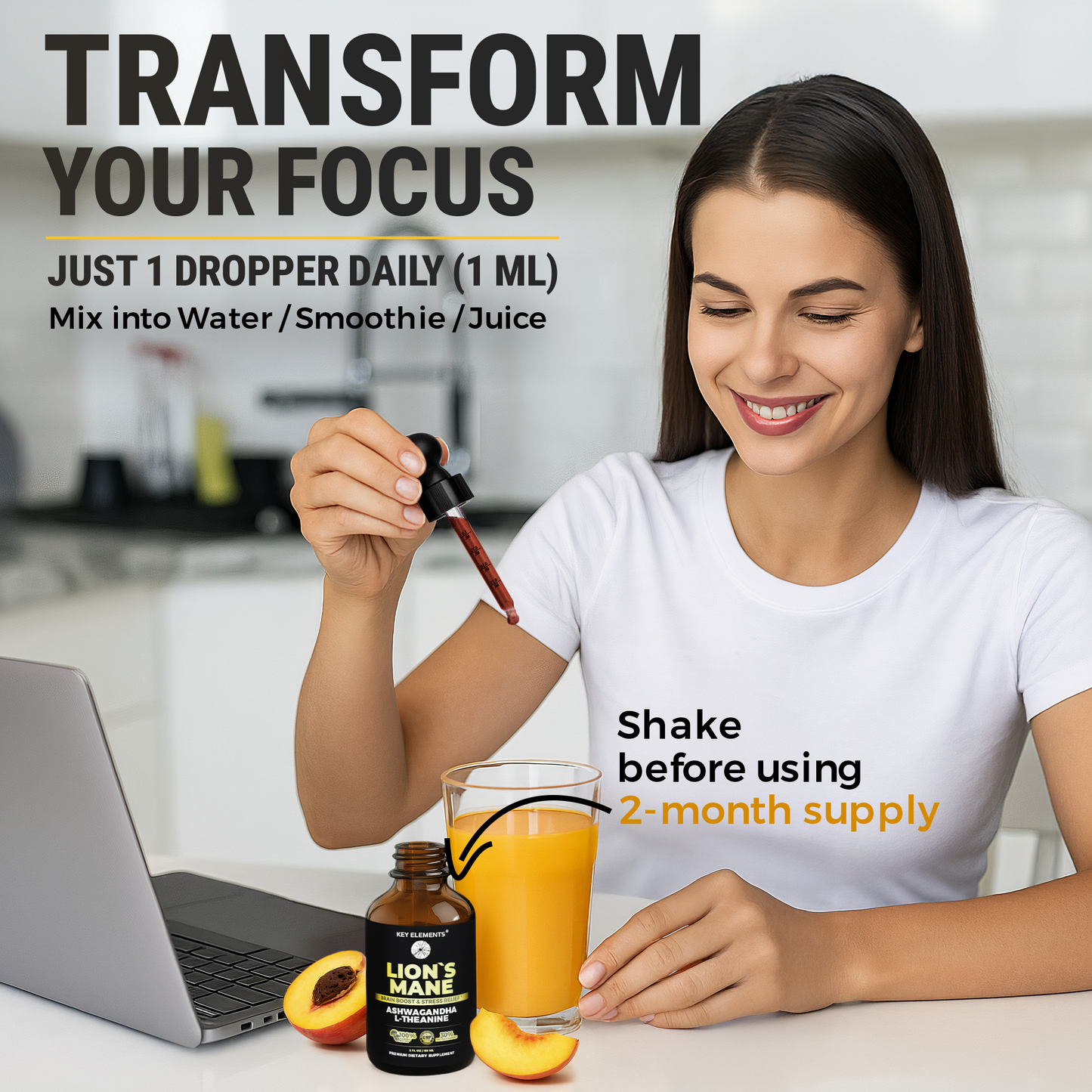 Smart Lions Mane Extract Drops for Memory, Focus & Brain Health