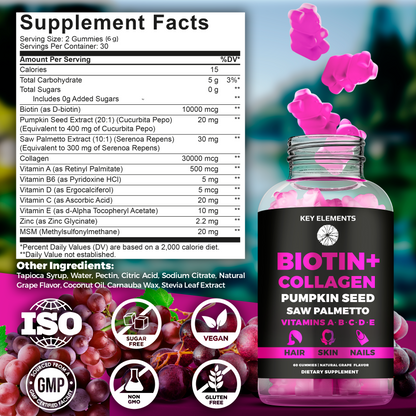 Beauty Complex Biotin Collagen Gummies for Hair, Skin & Nails